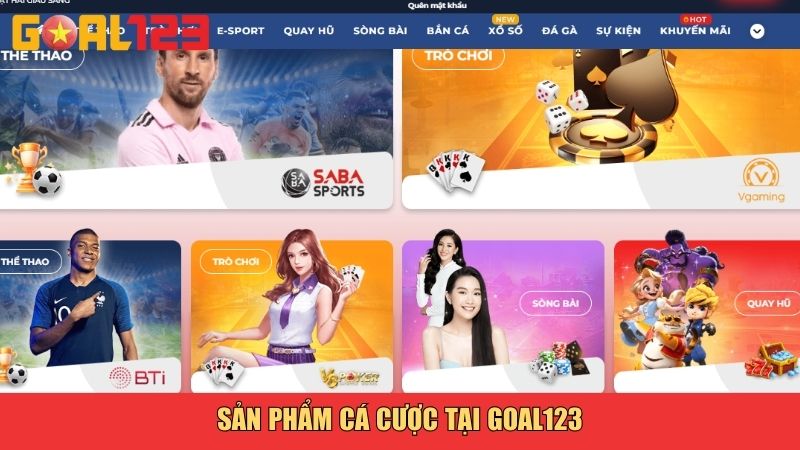 Sản phẩm cá cược tại Goal123